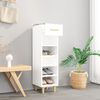 vidaXL Armoire &agrave; chaussure Blanc brillant 30x35x105 cm Bois ing&eacute;nierie