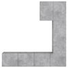 vidaXL Unit&eacute;s murales TV 5 pcs gris b&eacute;ton bois d'ing&eacute;nierie