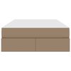 vidaXL Lit avec rangement et matelas 2 pcs Cappuccino Cuir