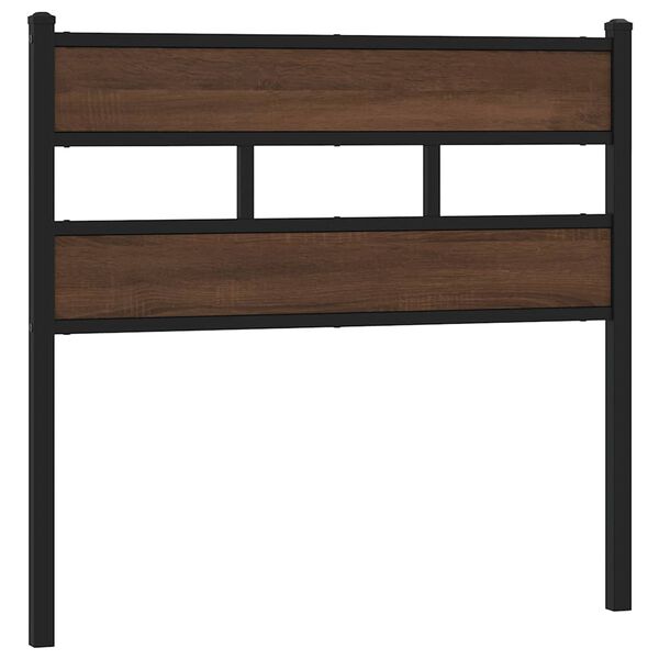 vidaXL T&ecirc;te de lit de remplacement ch&ecirc;ne marron 90 cm acier et bois d'ing&eacute;nierie