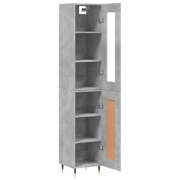 vidaXL Buffet haut Gris b&eacute;ton 34,5x34x180 cm Bois d'ing&eacute;nierie