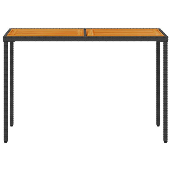 vidaXL Table de jardin avec dessus en bois d'acacia noir 115x54x74 cm