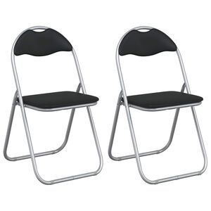 vidaXL Chaise pliante 2 pcs Noir et gris 48 x 43,5 x 81 cm Simili cuir