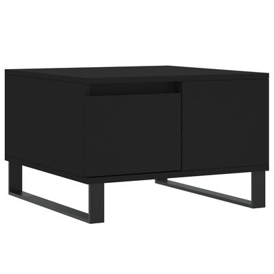 vidaXL Table basse noir 55x55x36,5 cm bois d'ingénierie