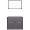 vidaXL Ensemble de meubles de salle de bain 2 pcs Gris brillant
