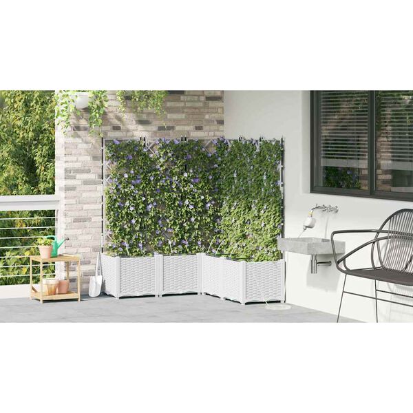 vidaXL Cache-pot de jardin 5 pcs Blanc Acier