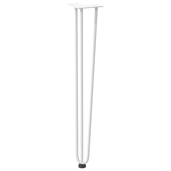 vidaXL Pieds en &eacute;pingle &agrave; cheveux pour consoles, lot de 4, blanc, 72 cm, acier massif