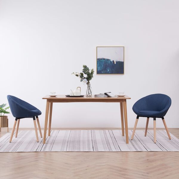vidaXL Chaises &agrave; manger lot de 2 bleu tissu