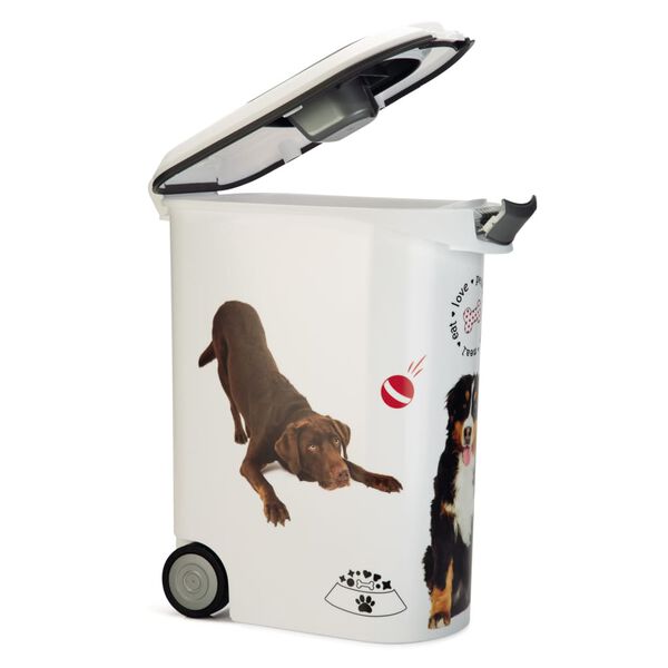 Curver R&eacute;cipient alimentaire &agrave; roulettes pour chiens 54 L