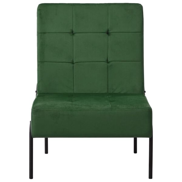 vidaXL Chaise de relaxation 65x79x87 cm Vert fonc&eacute; Velours