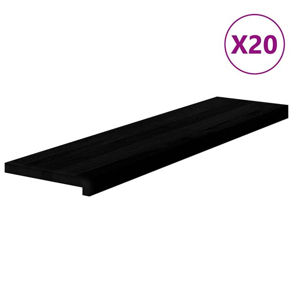 vidaXL Marches d'escalier 20 pcs marron fonc&eacute; 100x25x2 cm ch&ecirc;ne massif