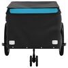 vidaXL Remorque de v&eacute;lo noir et bleu 45 kg fer
