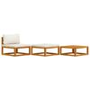 vidaXL Salon de jardin 3 pcs avec coussins crème Bois d'acacia solide