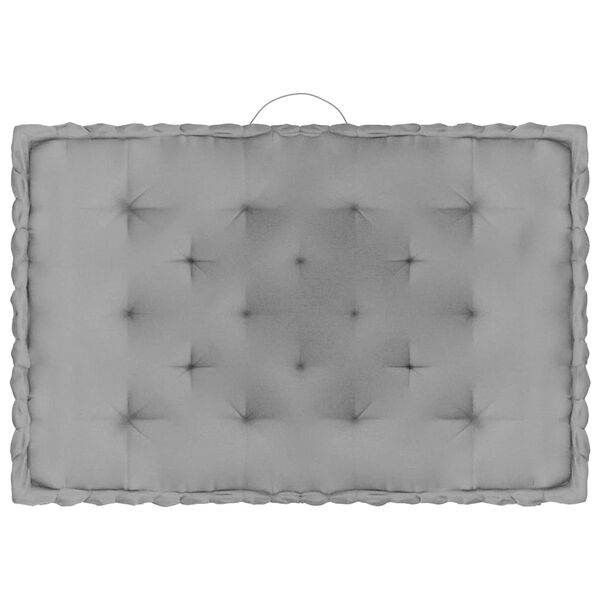 vidaXL Coussins de plancher de palette lot de 7 Gris Coton