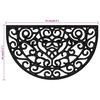 vidaXL Tapis de porte demi-rond 45x75 cm caoutchouc