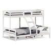 vidaXL Lit superposé sans matelas 90x200/140x200 cm blanc bois massif