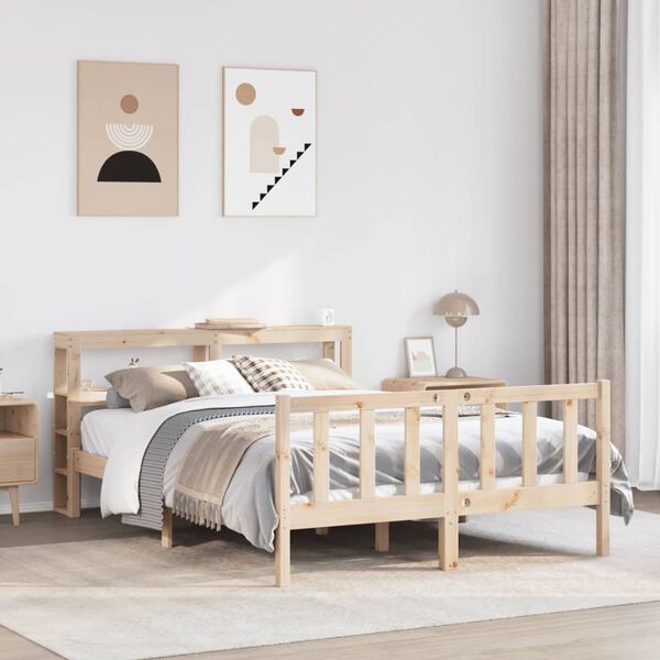 vidaXL Cadre de lit sans matelas 140x190 cm bois de pin massif