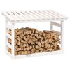 vidaXL Support pour bois de chauffage Blanc 108x64,5x78 cm Bois de pin