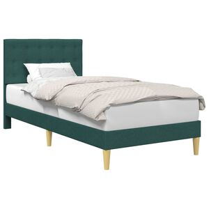 vidaXL Cadre de lit avec t&ecirc;te de lit Vert fonc&eacute; 80 x 200 cm Tissu