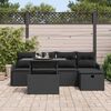 vidaXL Ensemble de canap&eacute; de jardin avec coussin 6 pcs Noir Poly rotin