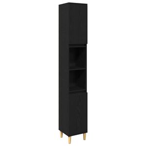 vidaXL Ensemble de mobilier de salle de bain avec stockage 3 pcs Noir