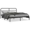 vidaXL Cadre de lit métal sans matelas avec tête de lit noir 183x213cm