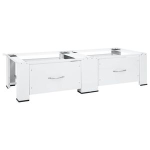 vidaXL Socle double pour lave-linge et s&egrave;che-linge avec tiroirs Blanc