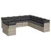 vidaXL Salon de jardin 11 pcs avec coussins gris clair r&eacute;sine tress&eacute;e