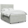 vidaXL Sommier &agrave; lattes de lit et matelas Gris clair 140x190cm Velours