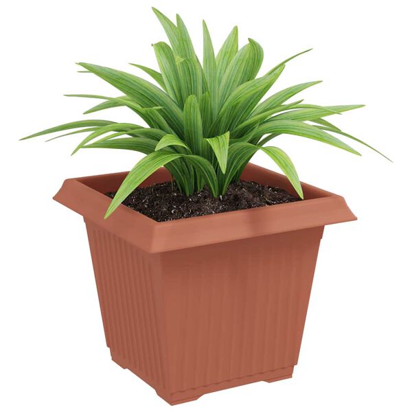 vidaXL Pot de Fleurs Carr&eacute; 24 pcs Rouge brique 20 x 20 x 16 cm