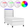 vidaXL Sommier &agrave; lattes de lit matelas LED Blanc 90x200cm Similicuir