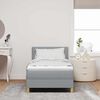 vidaXL Lit &agrave; ressort LED avec matelas Gris clair 90 x 190 cm tissu