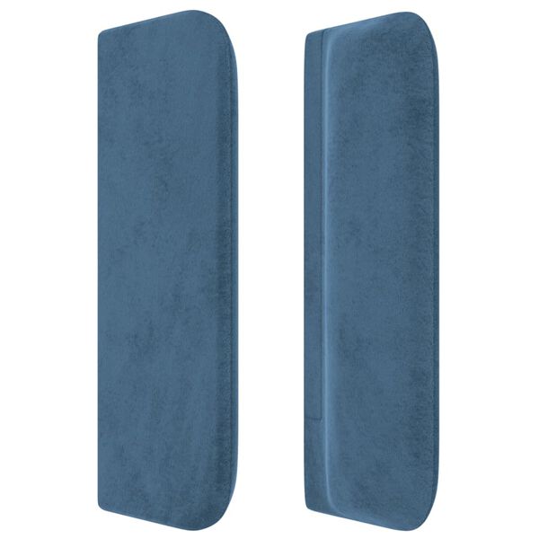 vidaXL T&ecirc;te de lit avec oreilles Bleu fonc&eacute; 203x16x78/88 cm Velours