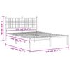 vidaXL Cadre de lit m&eacute;tal sans matelas et t&ecirc;te de lit blanc 140x200 cm