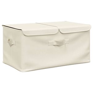 vidaXL Bo&icirc;te de rangement Tissu 50x30x25 cm Cr&egrave;me