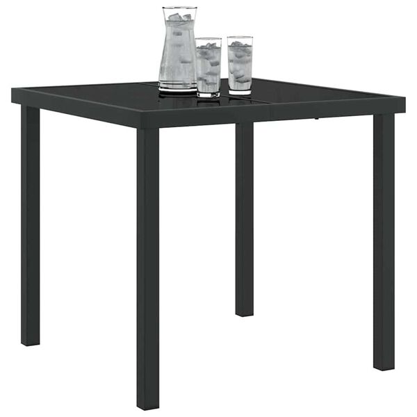 vidaXL Table de Jardin Noir 80 x 80 x 73 cm Métal