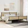 vidaXL Cadre de lit en m&eacute;tal sans matelas ch&ecirc;ne sonoma 200x200 cm