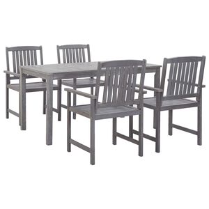 vidaXL Ensemble &agrave; manger d'ext&eacute;rieur 5 pcs Gris Bois d'acacia solide