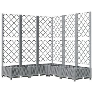 vidaXL Jardini&egrave;re avec treillis Gris clair 120x120x121,5 cm PP
