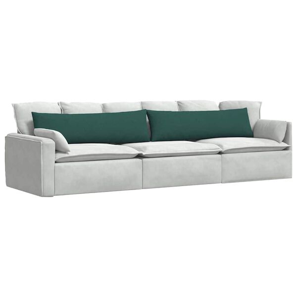 vidaXL Coussins de canap&eacute; 2 pcs Vert fonc&eacute; 145 x 40 cm tissu