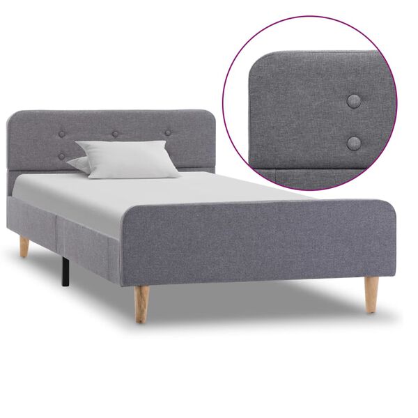 vidaXL Cadre de lit sans matelas gris clair tissu 90x200 cm