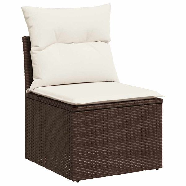 vidaXL Salon de jardin avec coussins 6 pcs marron r&eacute;sine tress&eacute;e