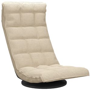 vidaXL Chaise pivotante de sol Cr&egrave;me Tissu