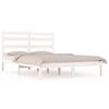 vidaXL Cadre de lit sans matelas blanc bois massif 140x190 cm