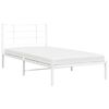 vidaXL Cadre de lit m&eacute;tal sans matelas et t&ecirc;te de lit blanc 100x200 cm