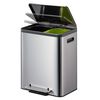 EKO Poubelle &agrave; p&eacute;dale EcoCasa 2x15 L Argent&eacute; mat