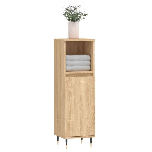 vidaXL Armoire salle de bain ch&ecirc;ne sonoma 30x30x100 cm