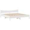 vidaXL Cadre de lit et t&ecirc;te de lit blanc 200x200 cm bois de pin massif