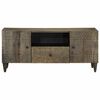 vidaXL Meuble TV gris clair 105x33,5x46 cm bois massif de manguier