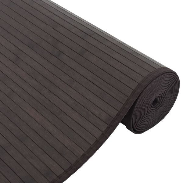 vidaXL Tapis rectangulaire marron fonc&eacute; 80x200 cm bambou